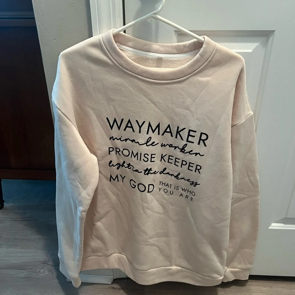 Women’s Large God Jesus Religious Crewneck Sweatshirt - Picture 1 of 2